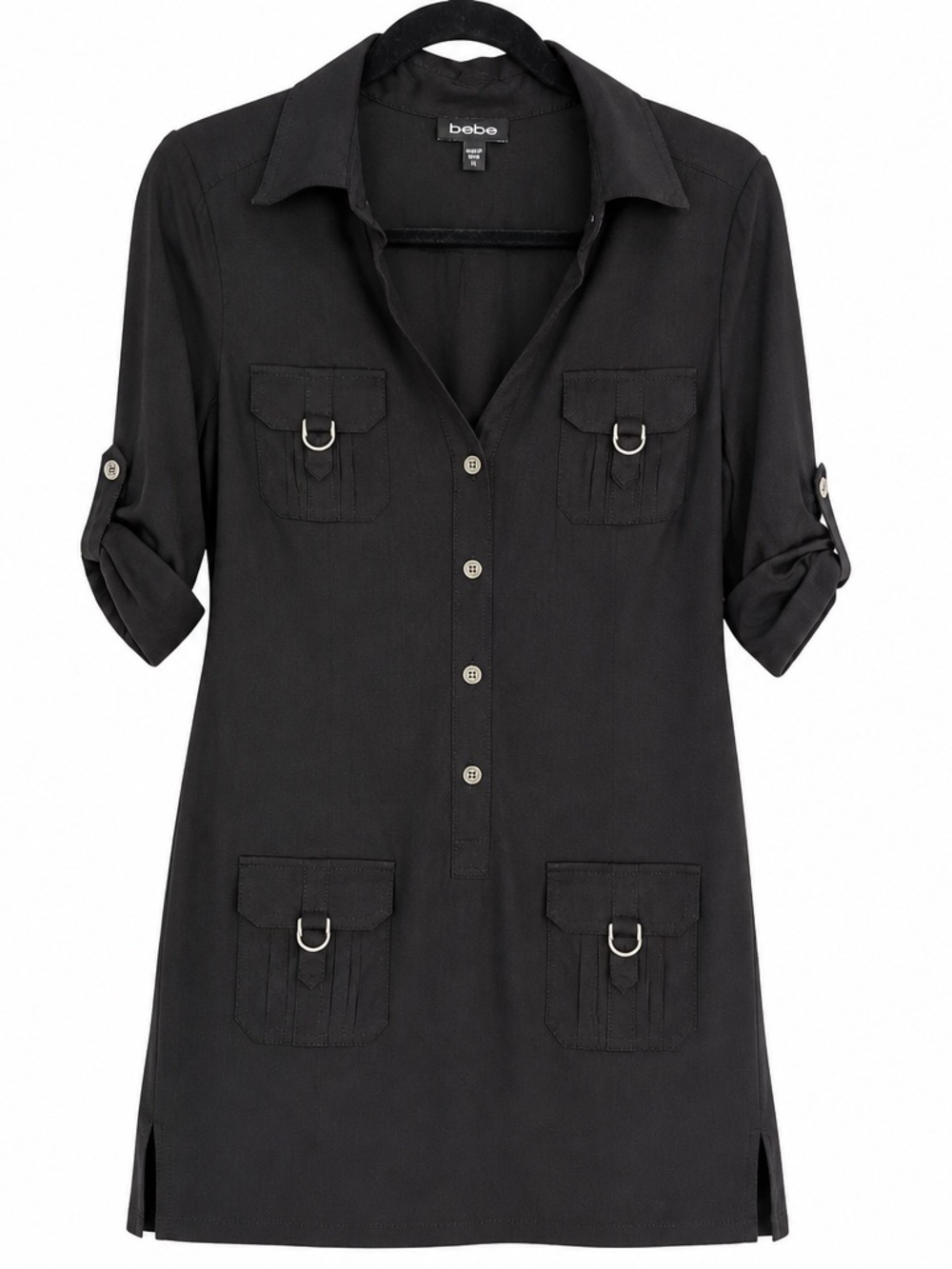 bebe Black Utility Tunic with D-Ring Pockets